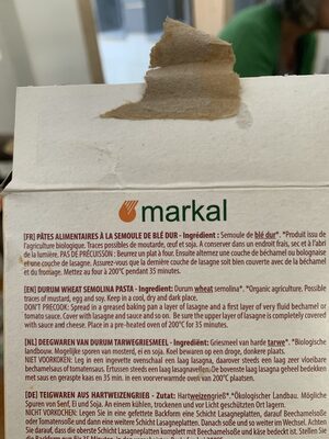 Markal - Lasagnes blanches bio 250g