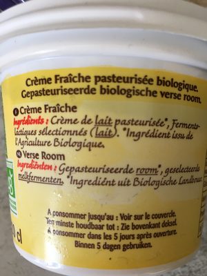 Bonneterre - Crème fraîche bio 200g