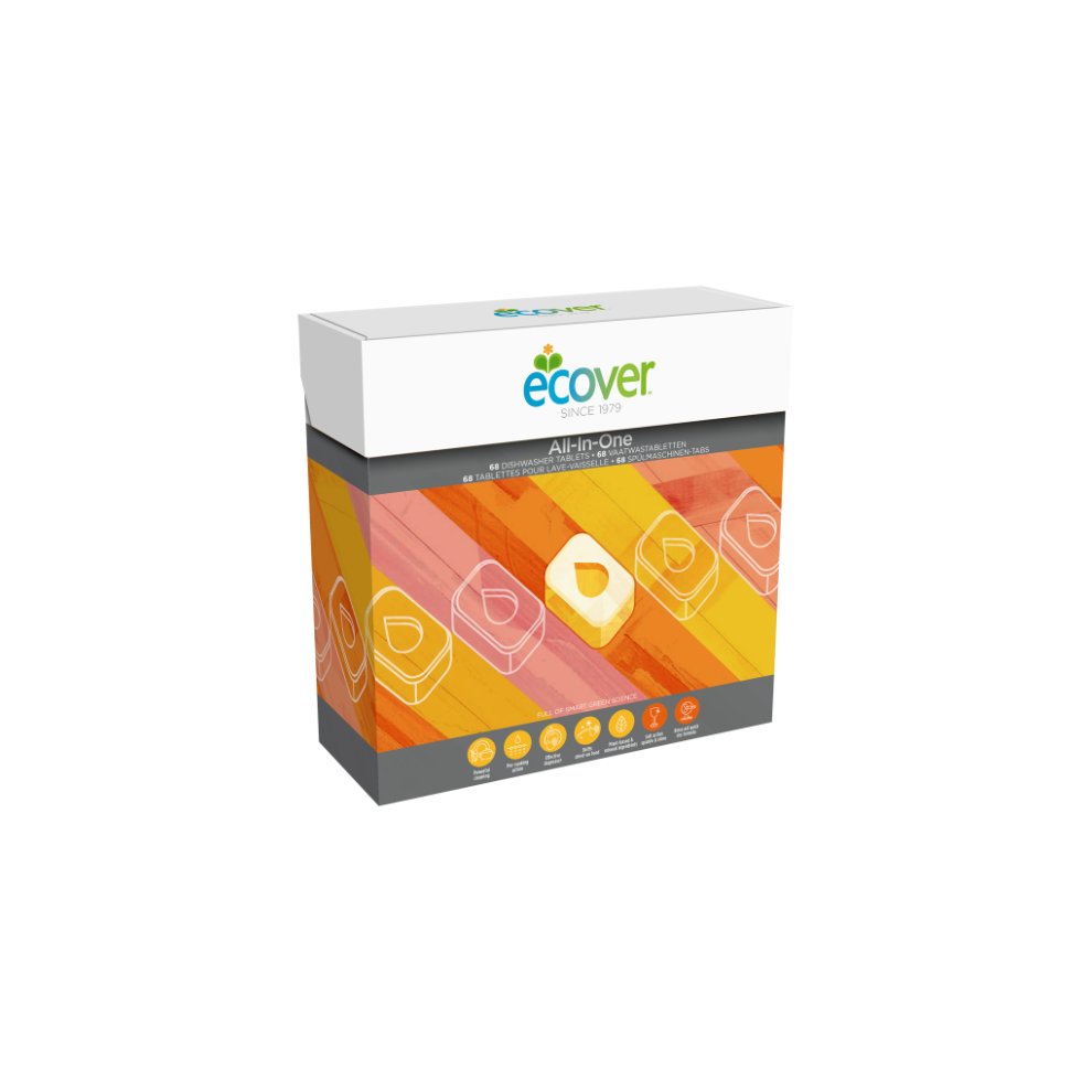 Ecover All in One Dishwasher Tablets (Pack 68) - 4004065