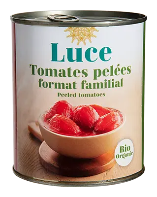 Luce - Tomates pelées bio 800g - Lot de 6