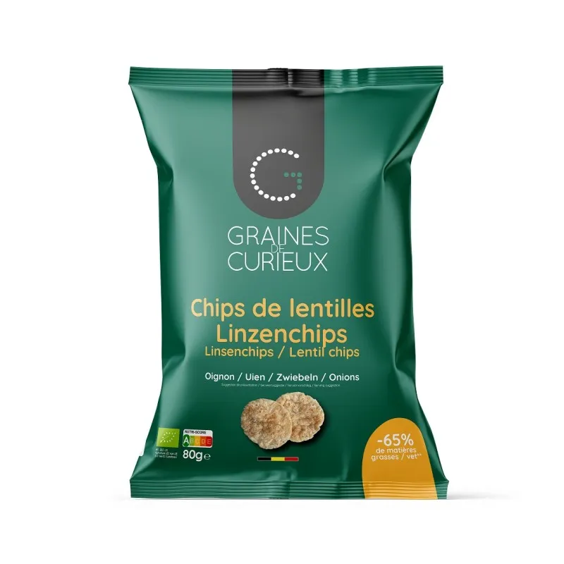 Graines de Curieux - Chips de lentilles oignon 80g 