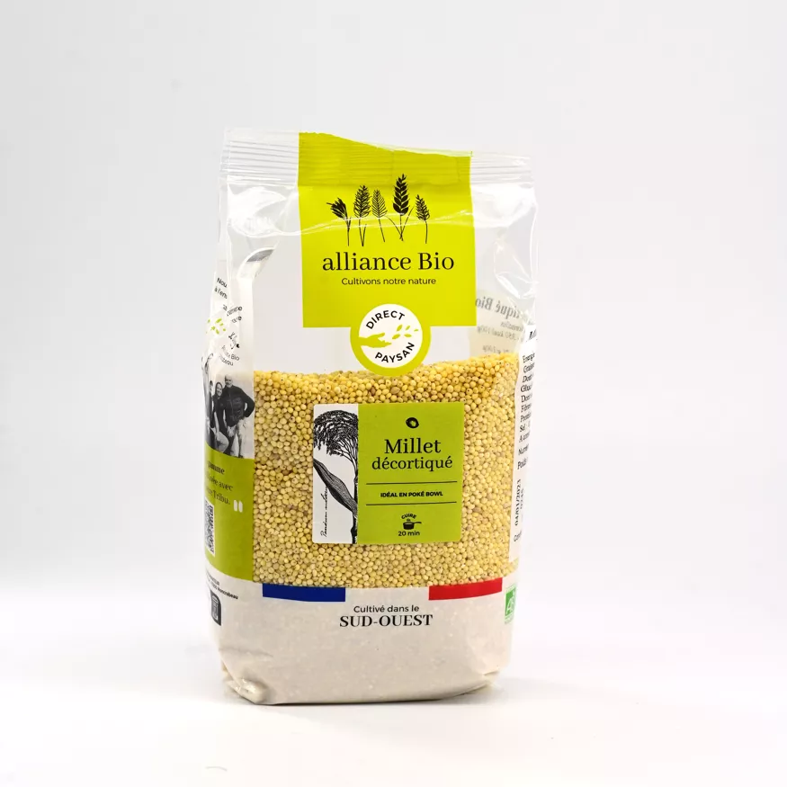 Alliance Bio - Graines de millet bio décortiquées France - 500g