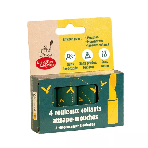 Boîte 4 rouleaux attrape-mouches