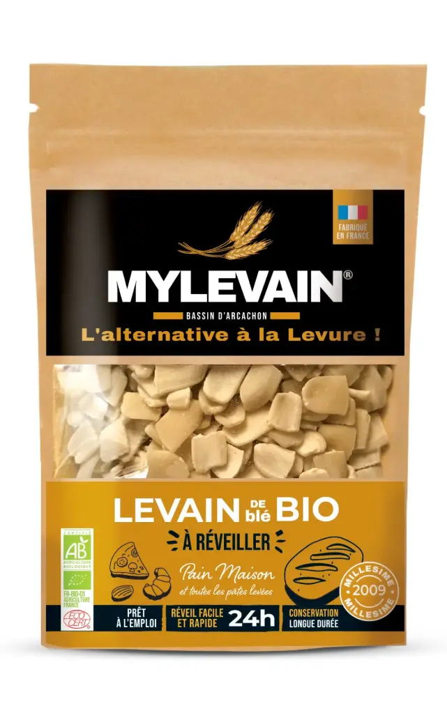 MyLevain - Paillettes de levain bio 100% naturel – Levain de garde, Millésime 2009 – 50gr (400ML) Réveil rapide 24h