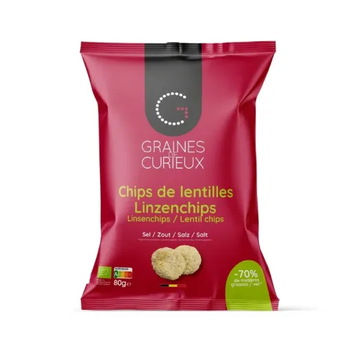 Graines de Curieux - Chips de lentilles sel 80g