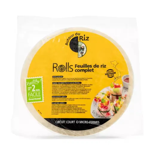 Autour du Riz - Feuilles de riz Bio complet Ø 28cm 150 g 